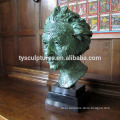 Souvenir metal crafts factory whole sale abstract bronze Einstein bust with patina for interior home ornament